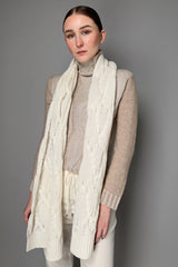 Lorena Antoniazzi Cashmere Cable Knit Scarf in Off-White Vancouver. Shop Online or in Store.