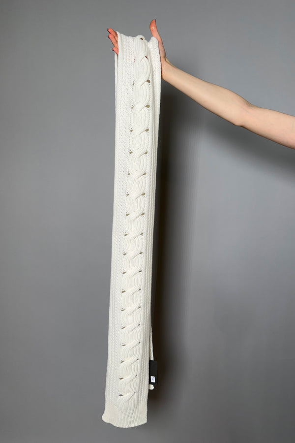 Lorena Antoniazzi Cable Knit Scarf in Off White Vancouver. Shop Online or in Store.