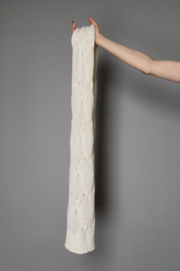 Lorena Antoniazzi Cashmere Cable Knit Scarf in Off-White Vancouver. Shop Online or in Store.