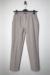 Lorena Antoniazzi Stretch Linen-Cotton Jogger Pant in Flax - Ashia Mode - Vancouver