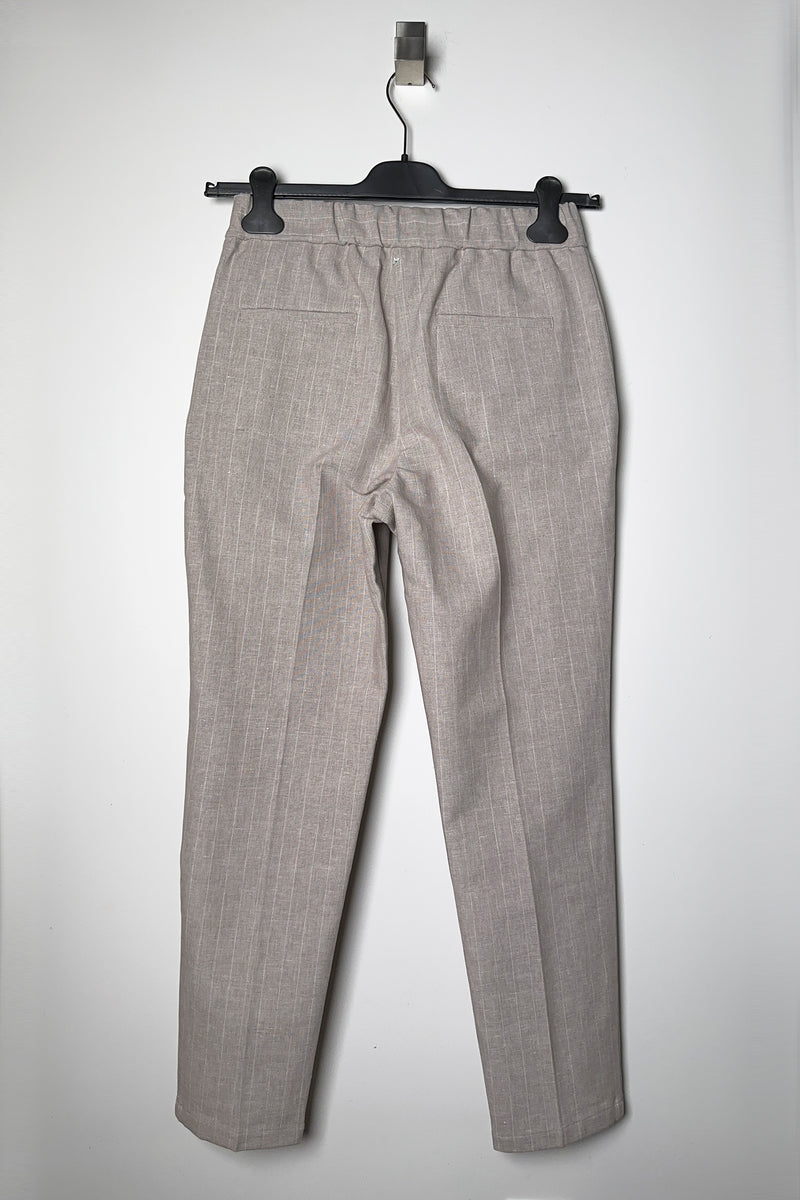 Lorena Antoniazzi Stretch Linen-Cotton Jogger Pant in Flax - Ashia Mode - Vancouver