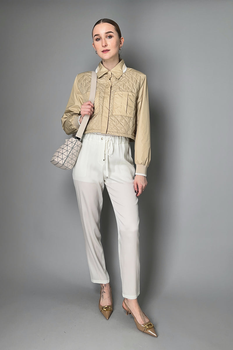 Lorena Antoniazzi Silk Pull-On Pants in Off-White Vancouver. Shop Online or in Store.