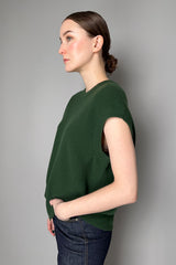 Lorena Antoniazzi Asymmetrical Vest in Bottle Green- Ashia Mode- Vancouver, BC