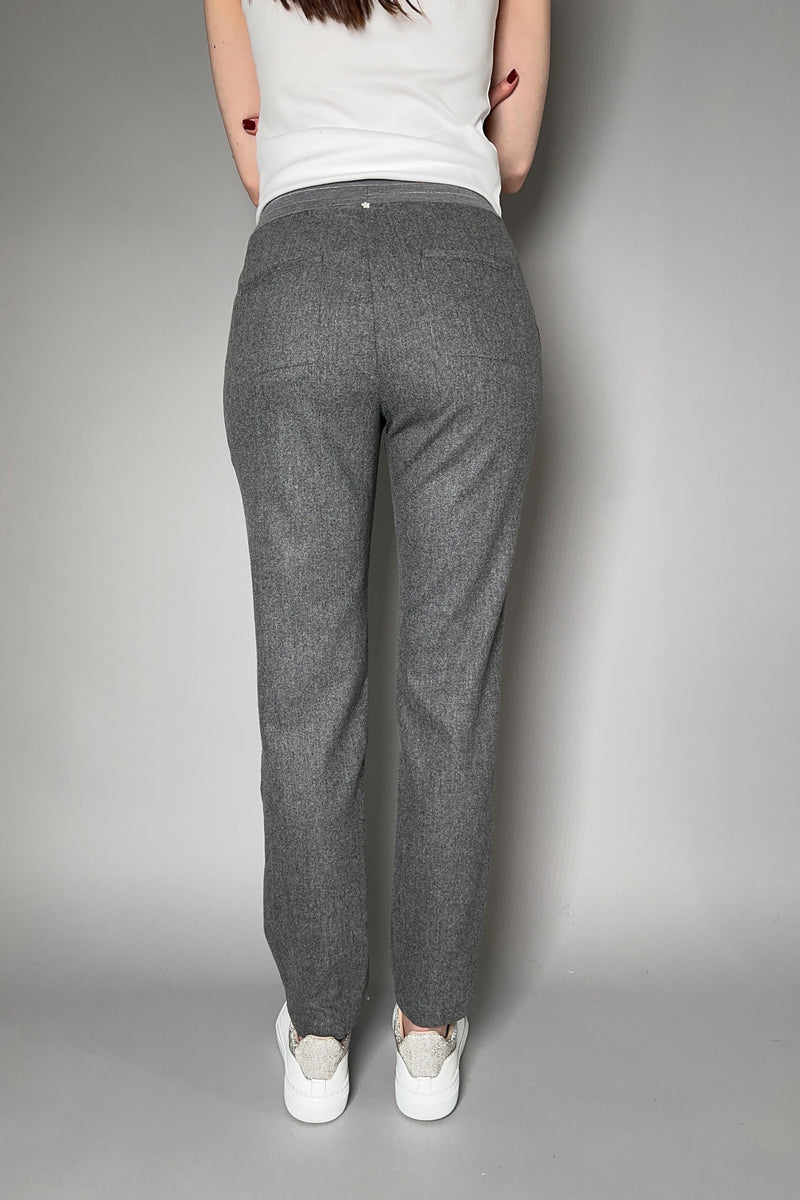 Lorena Antoniazzi Wool Flannel Jogger Pants in Grey Melange