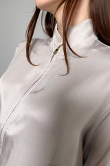 Lorena Antoniazzi Light Weight Silk Jacket in Light Grey