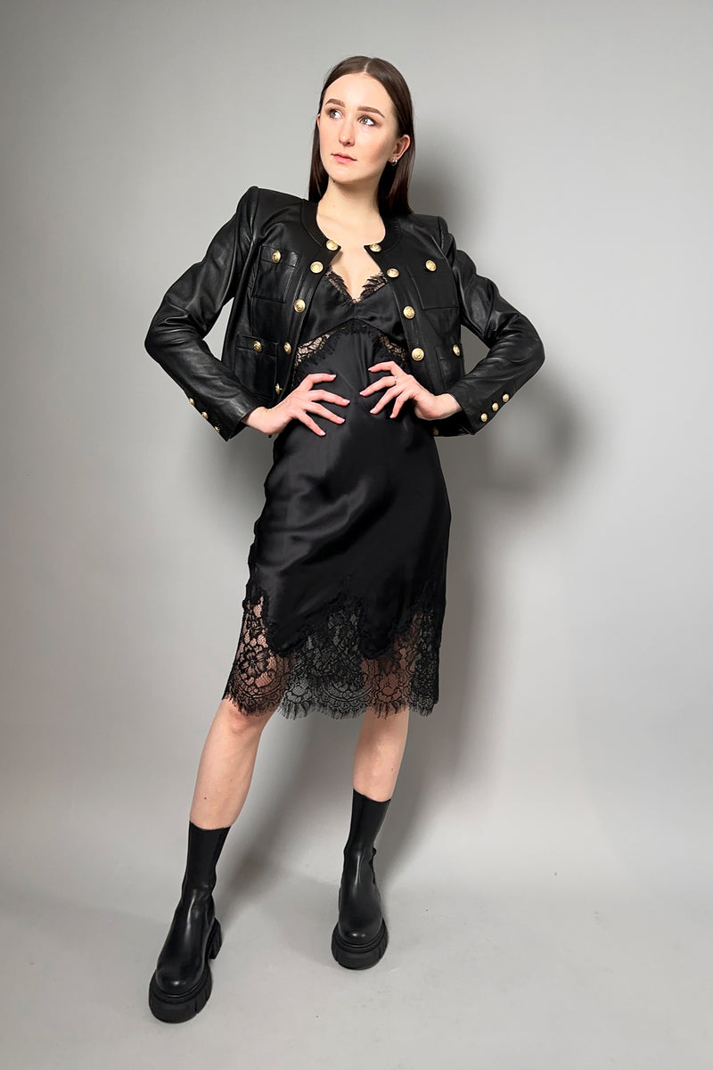 L'Agence Silk Lingerie Dress in Black - Ashia Mode - Vancouver, BC