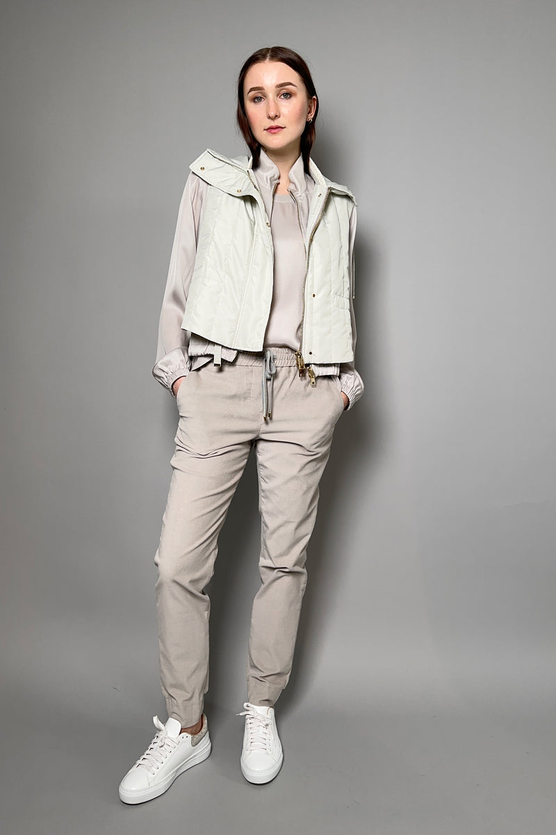 Lorena Antoniazzi Cord Jogger Pants in Light Grey- Ashia Mode - Vancouver BC
