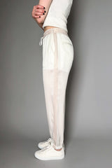 Lorena Antoniazzi Silk Jogger Pants in Off-White