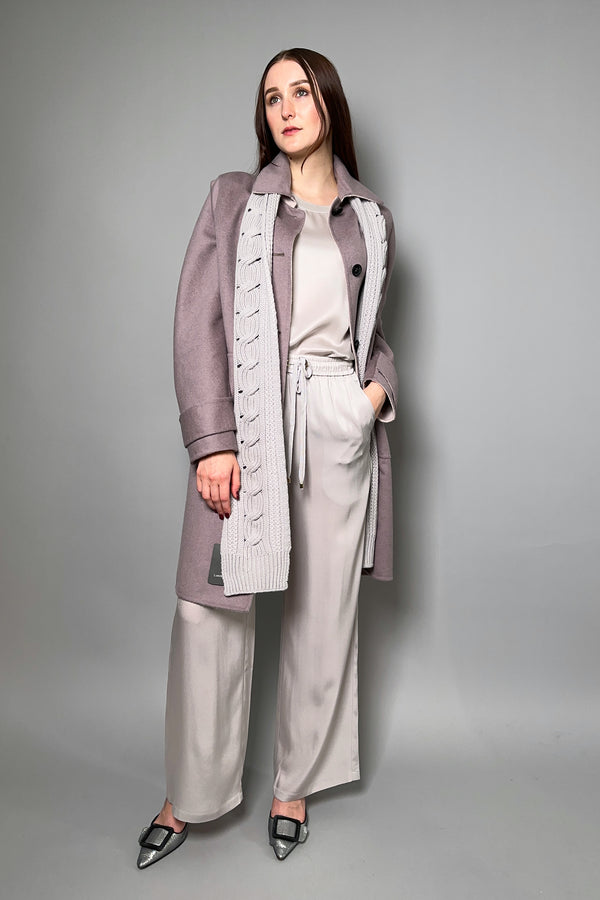 Lorena Antoniazzi Cable Knit Scarf in Light Grey Vancouver. Shop Online or in Store.