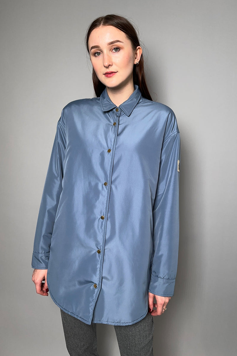 Lorena Antoniazzi Padded Shirt-Jacket in Dusty Blue