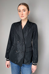 Lorena Antoniazzi Double Breasted Taffeta Blazer in Black Vancouver. Shop Online or in Store.