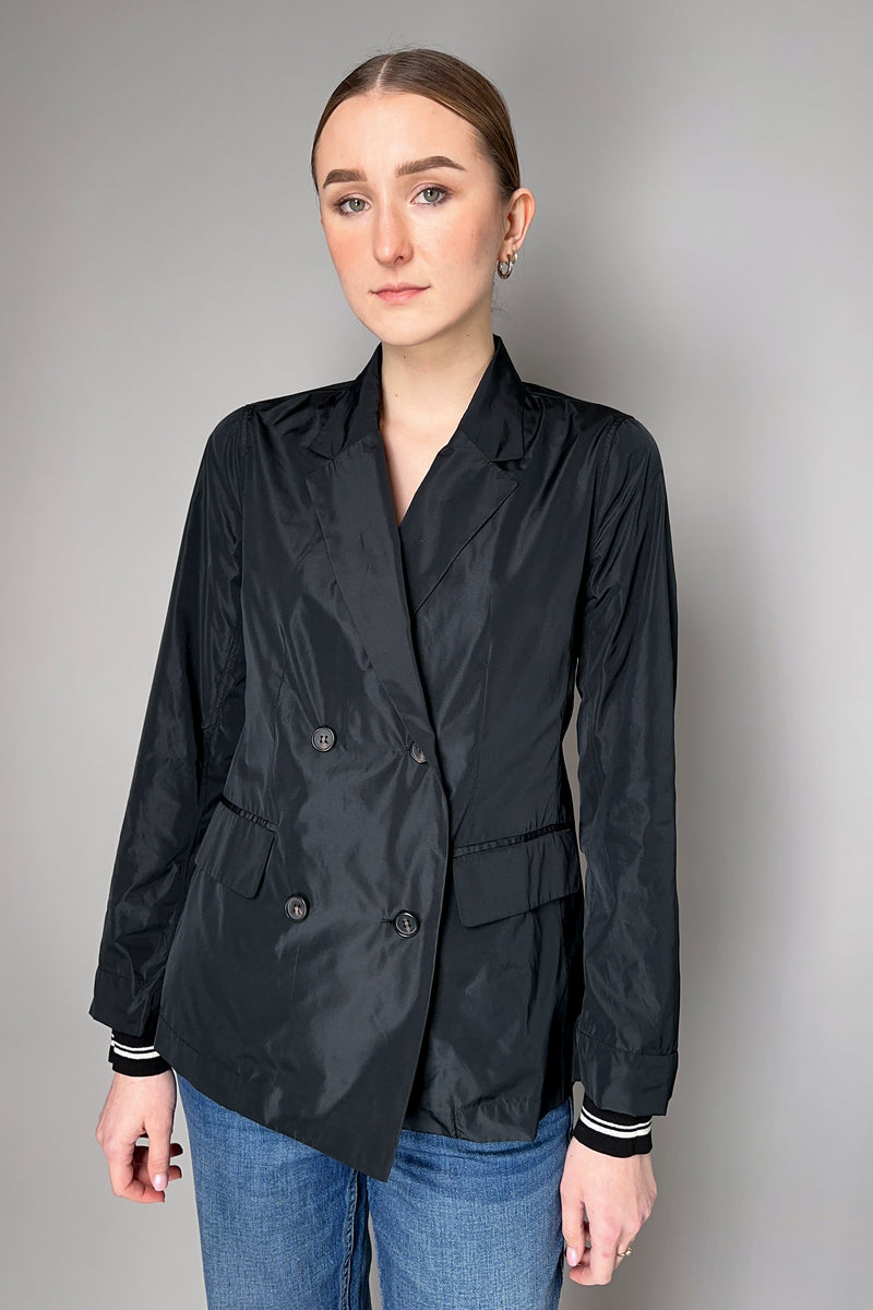 Lorena Antoniazzi Double Breasted Taffeta Blazer in Black Vancouver. Shop Online or in Store.