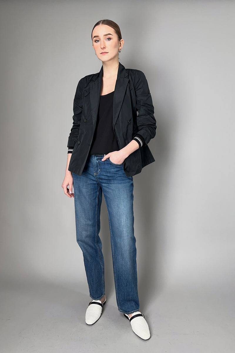 Lorena Antoniazzi Double Breasted Taffeta Blazer in Black Vancouver. Shop Online or in Store.