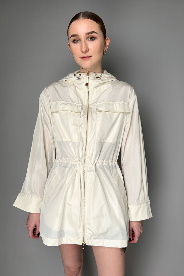 Lorena Antoniazzi Hooded Taffeta Jacket in Off-White