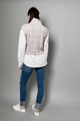 Lorena Antoniazzi Cable Knit Vest with Cotton Shirt in Light Grey