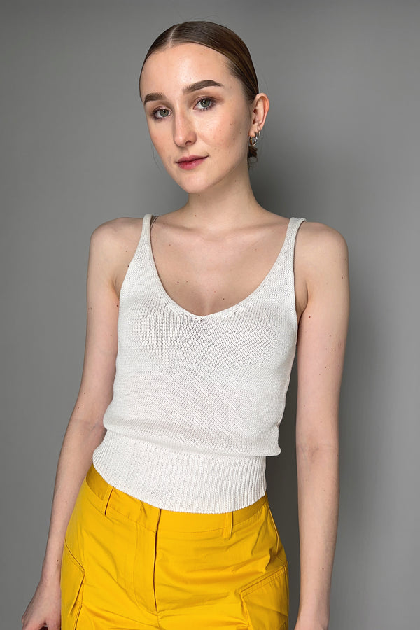 Lorena Antoniazzi Knit Camisole in White Vancouver. Shop Online or in Store.