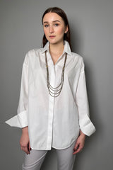 Lorena Antoniazzi Cocoon Back Shirt in White Vancouver. Shop Online or in Store.