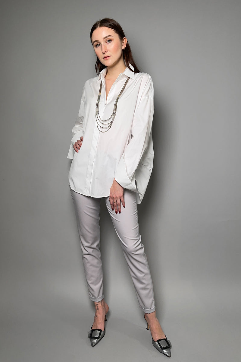 Lorena Antoniazzi Cocoon Back Shirt in White Vancouver. Shop Online or in Store.