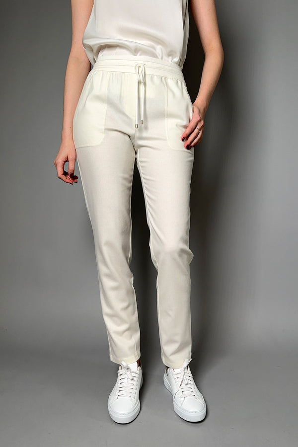 Lorena Antoniazzi Wool Flannel Jogger Pants in White Vancouver. Shop Online or in Store.