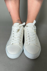 Lorena Antoniazzi Canvas Sneakers in Light Cream