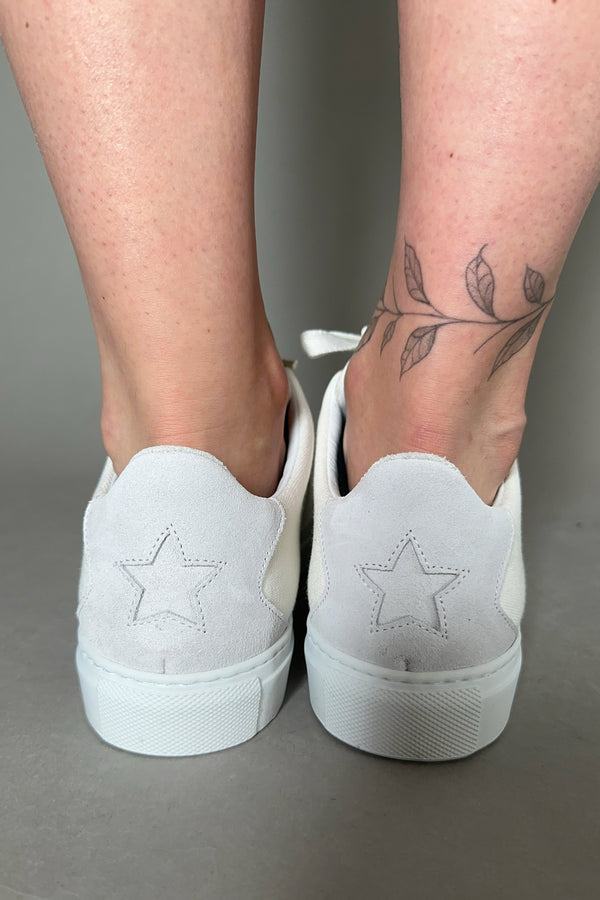 Lorena Antoniazzi Canvas Sneakers in Light Cream
