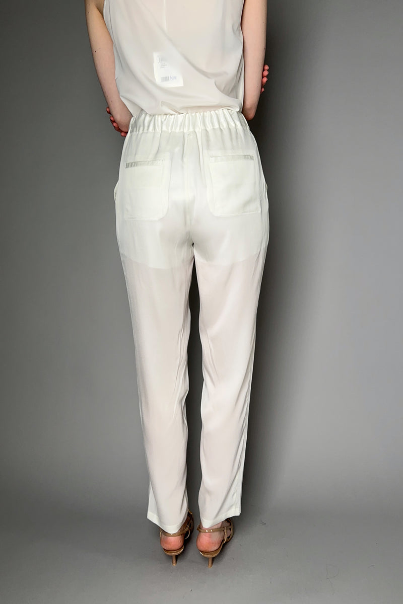 Lorena Antoniazzi Silk Pull-On Pants in Off-White Vancouver. Shop Online or in Store.