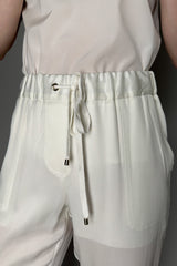Lorena Antoniazzi Silk Pull-On Pants in Off-White Vancouver. Shop Online or in Store.