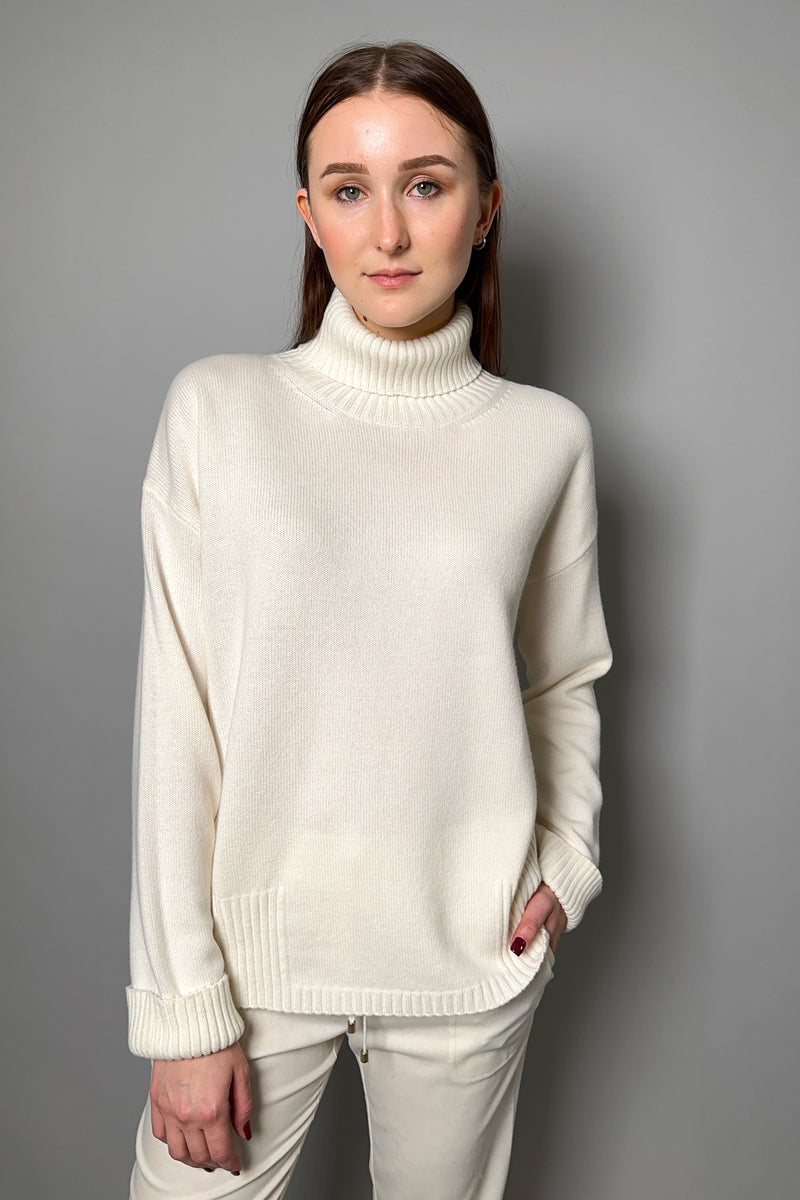 Lorena Antoniazzi Knit Turtleneck Sweater in Off White - Ashia Mode - Vancouver BC