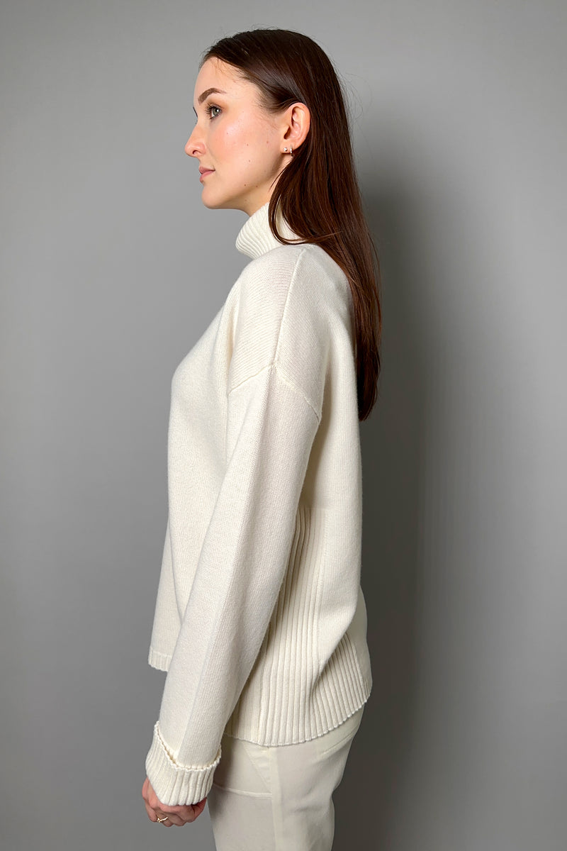Lorena Antoniazzi Knit Turtleneck Sweater in Off White - Ashia Mode - Vancouver BC