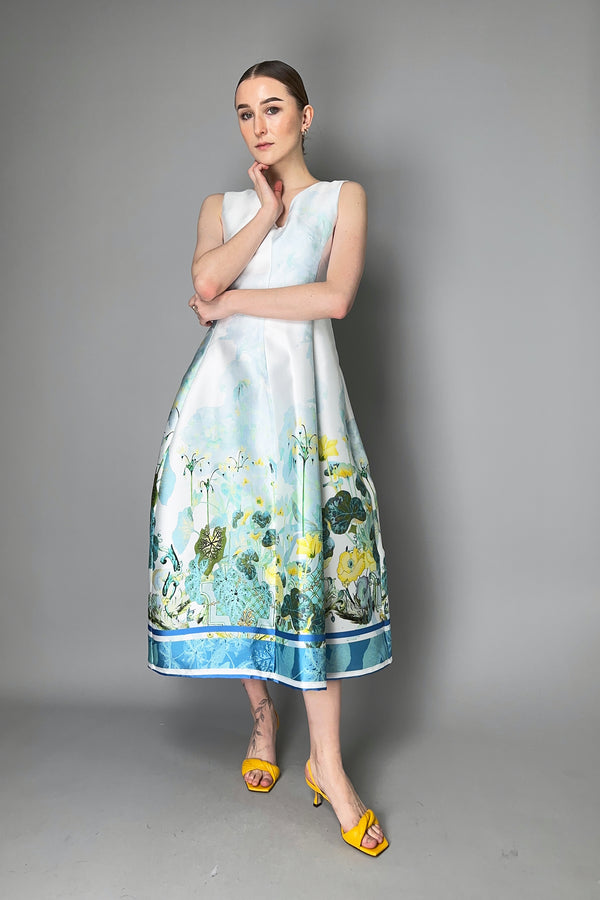 Laboratorio Floral Print Satin Twill Dress