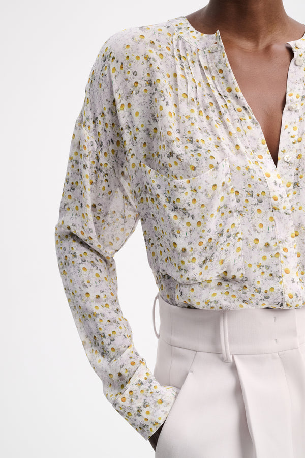 Dorothee Schumacher Blooming Meadow Blouse with Daisy Print in Lilac