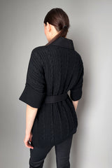 Manzoni 24 Loro Piana Cashmere Blend Coat with Knit Back in Black- Ashia Mode- Vancouver, BC
