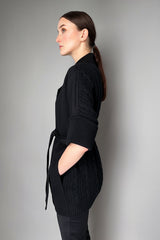 Manzoni 24 Loro Piana Cashmere Blend Coat with Knit Back in Black- Ashia Mode- Vancouver, BC