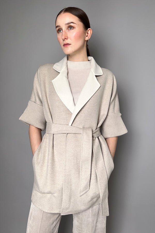 Manzoni 24 Loro Piana Cashmere Blend Coat with Knit Back in Angora- Ashia Mode- Vancouver, BC