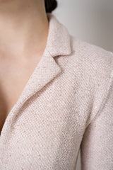 Amina Rubinacci Stretch Knit Sequined Cropped Jacket in Light Pink Vancouver. Shop Online or in Store.
