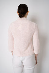 Amina Rubinacci Stretch Knit Sequined Cropped Jacket in Light Pink Vancouver. Shop Online or in Store.