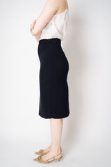 Fabiana Filippi Knit Cotton Pencil Skirt in Navy