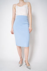 Fabiana Filippi Knit Cotton Pencil Skirt in Light Blue