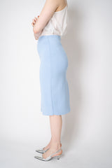 Fabiana Filippi Knit Cotton Pencil Skirt in Light Blue