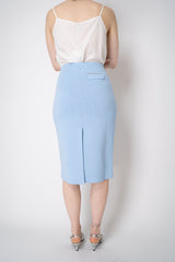 Fabiana Filippi Knit Cotton Pencil Skirt in Light Blue
