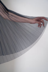 Fabiana Filippi Pleated Tulle Cape in Navy