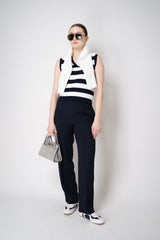 Fabiana Filippi Cady Pull-On Style Tapered Leg Pants in Dark Navy