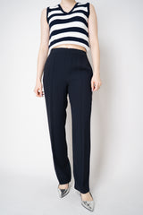 Fabiana Filippi Cady Pull-On Style Tapered Leg Pants in Dark Navy