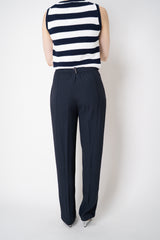 Fabiana Filippi Cady Pull-On Style Tapered Leg Pants in Dark Navy