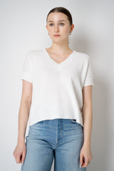Amina Rubinacci Knit Cotton Short Sleeve Shirt with Sequin Embellished  Sleeves in White