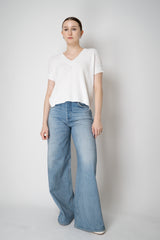 Amina Rubinacci Knit Cotton Short Sleeve Shirt with Sequin Embellished  Sleeves in White