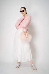 Fabiana Filippi Wool Blend Pleated Tulle Skirt in White