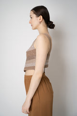 D. Exterior Knit Chevron Cropped Top with in Brown Melange Vancouver. Shop Online or in Store.