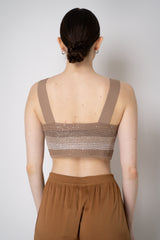 D. Exterior Knit Chevron Cropped Top with in Brown Melange Vancouver. Shop Online or in Store.