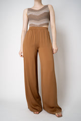 Fabiana Filippi Pull-On Style Sateen  Pants in Sienna